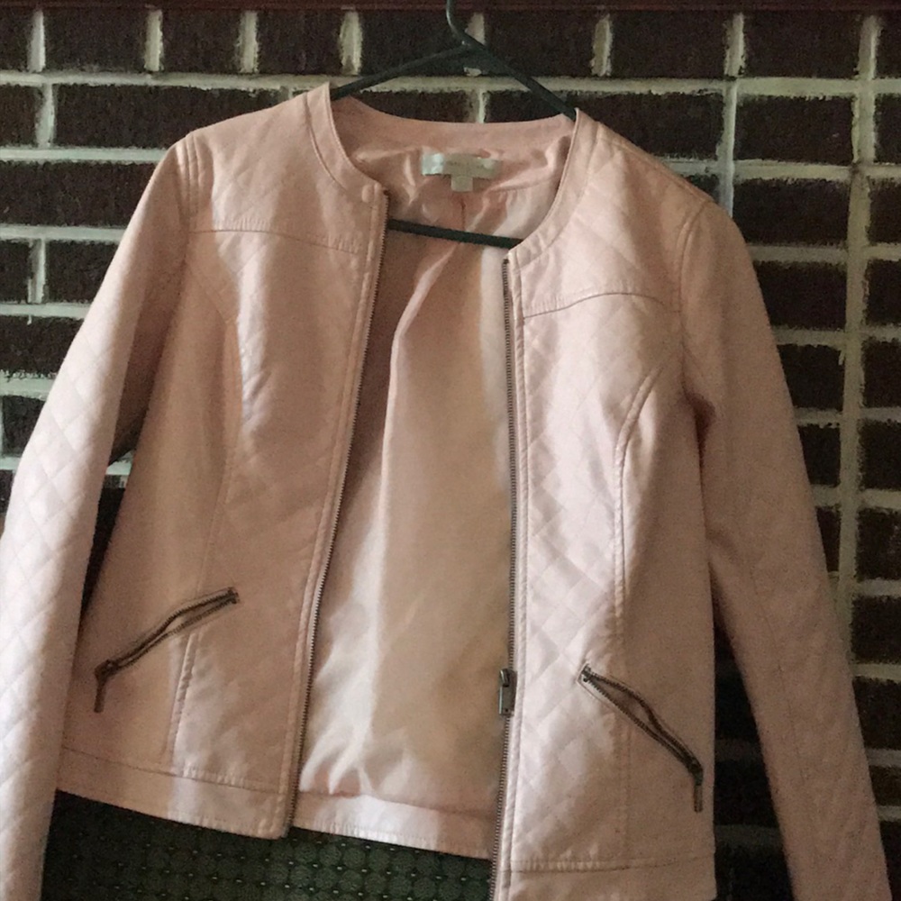 Pink leather jacket
